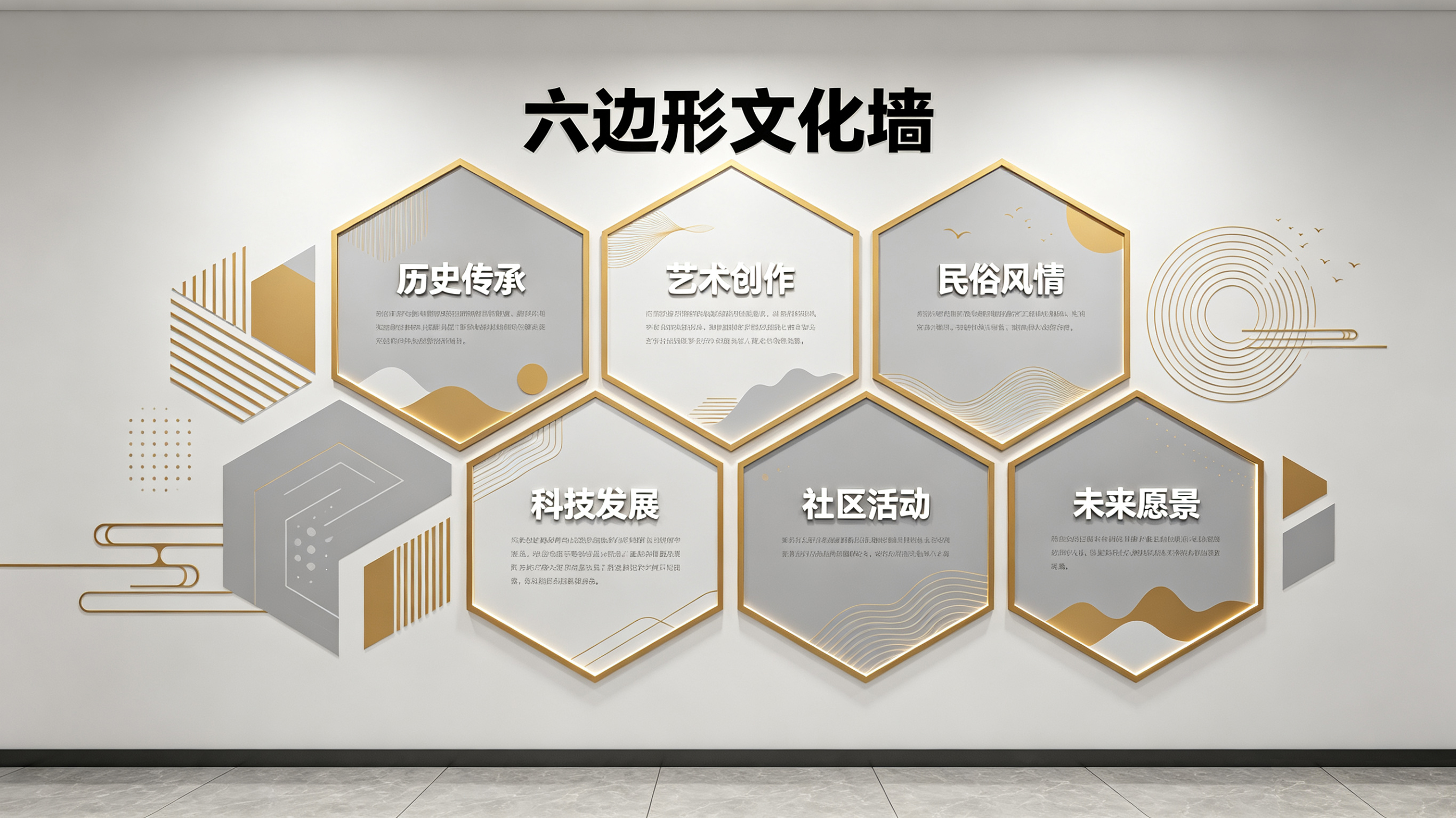 蓬溪企业文化墙 | 六边形信息美学
